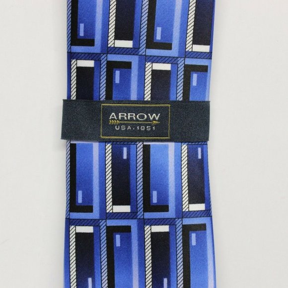 Men's Arrow Classic Width Neck Tie (64774404) Blue - Picture 2 of 3